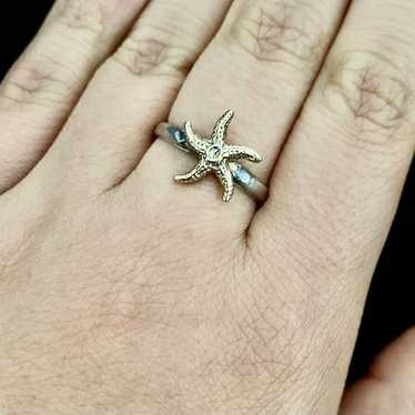 Vintage Sterling Silver starfish  ring size 6