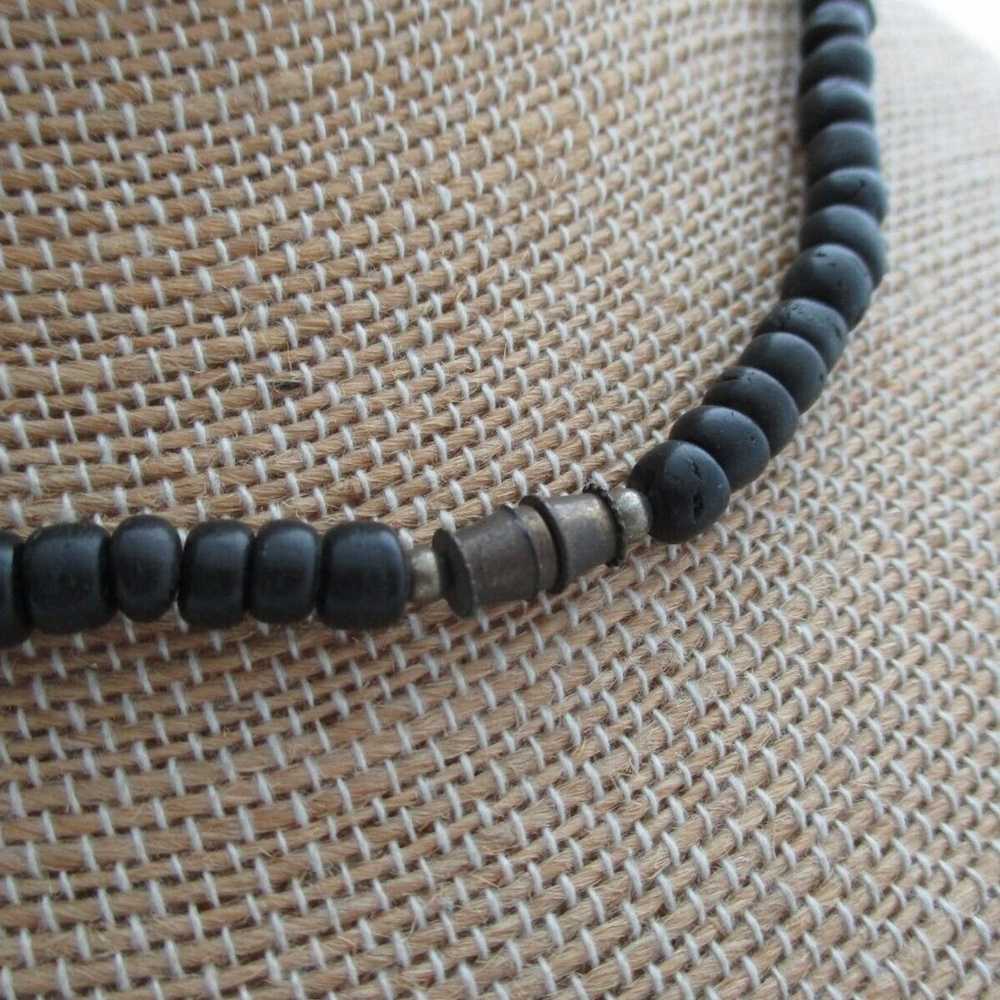 Vintage Lee Sands Inlay Sponge Coral Black Beads … - image 4