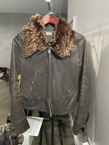 Mens leather jacket, bleu - Gem