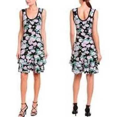 Ronny Kobo Haya Floral Ruffle Sheath Dress size sm