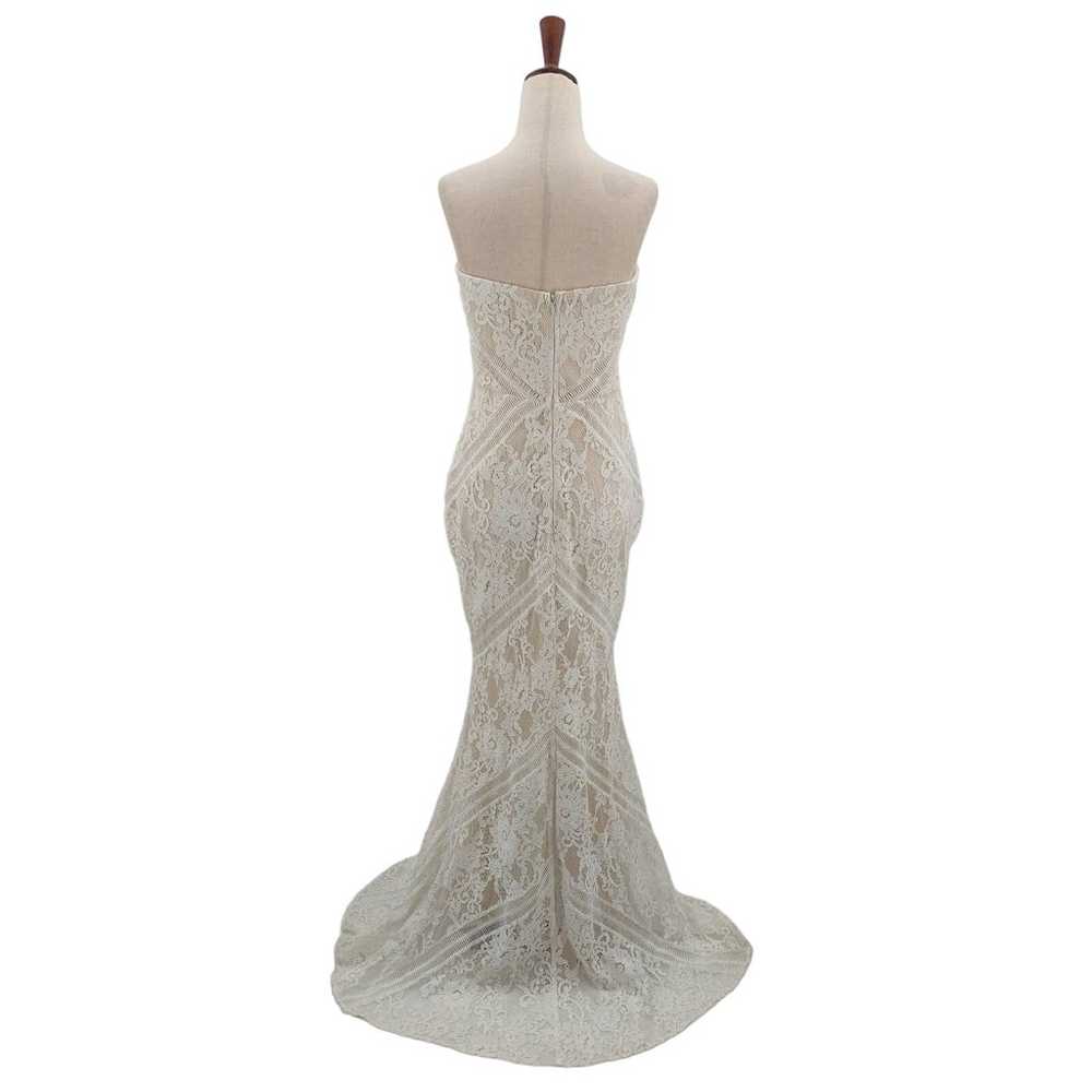 LULU'S Sz M Promise My Heart White Lace Strapless… - image 3