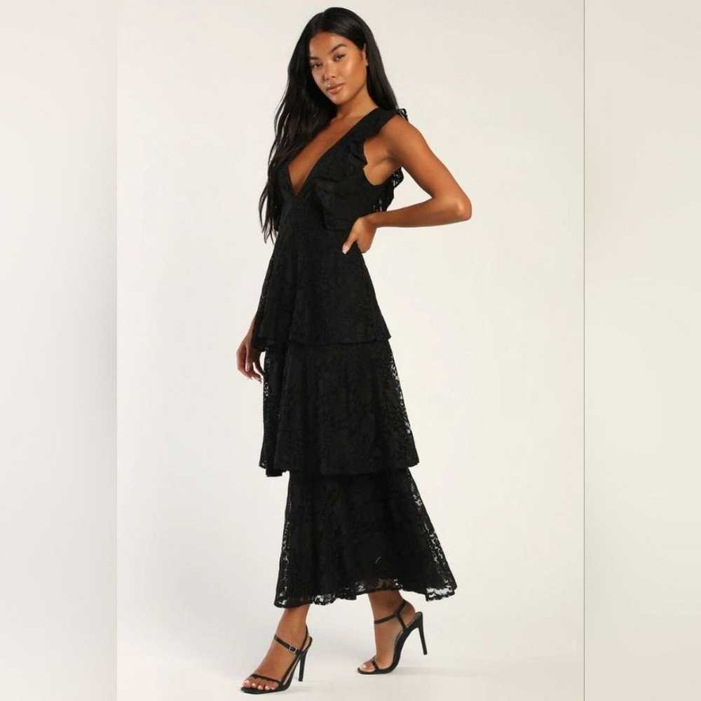 Lulu's Molinetto Black Lace Ruffled Tiered Sleeve… - image 2