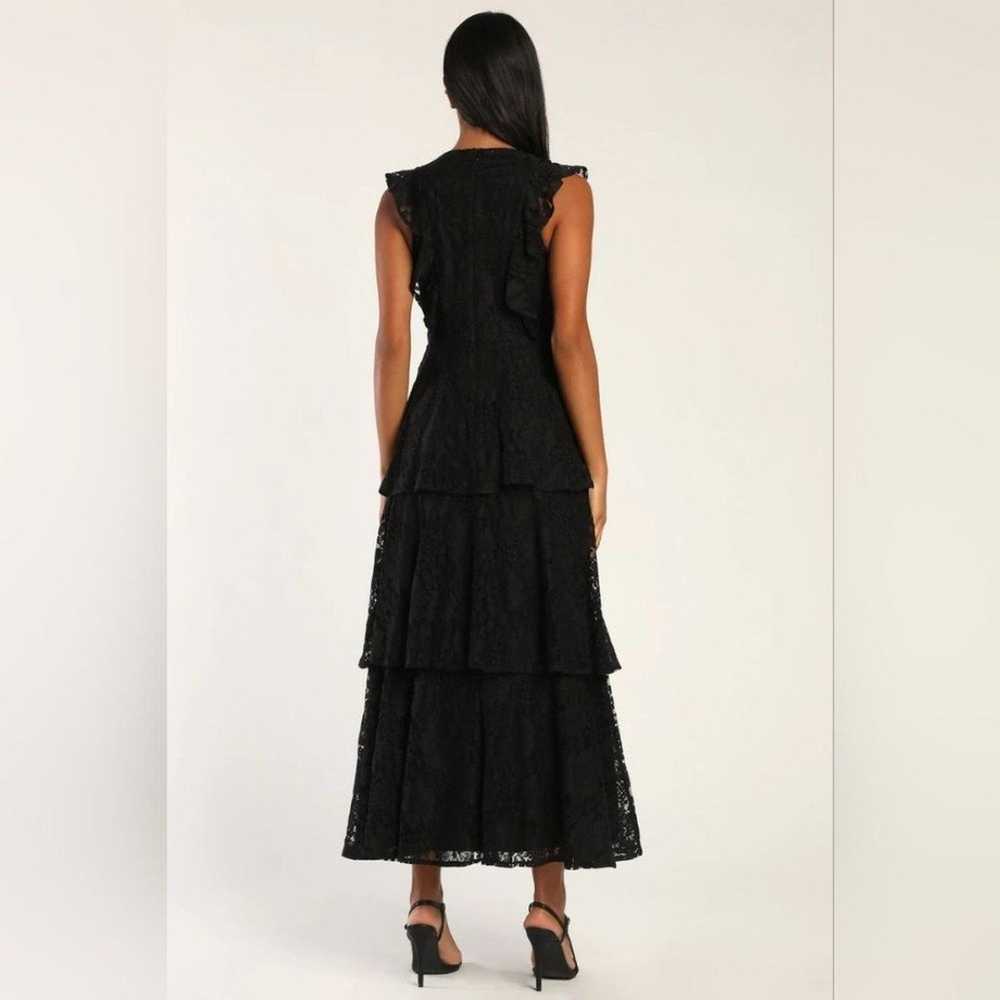 Lulu's Molinetto Black Lace Ruffled Tiered Sleeve… - image 4