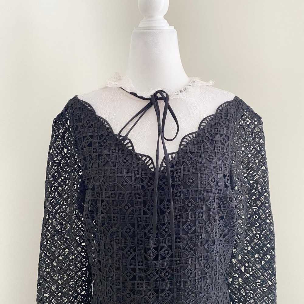 sandro - cristina dress lace collared tie front c… - image 3