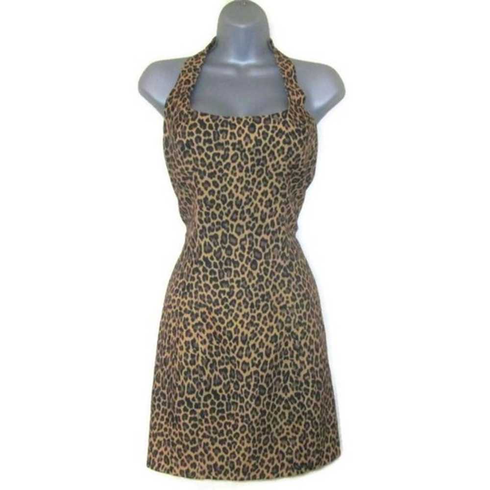 xoxo sexy leopard ocelot animal print halter mini… - image 2