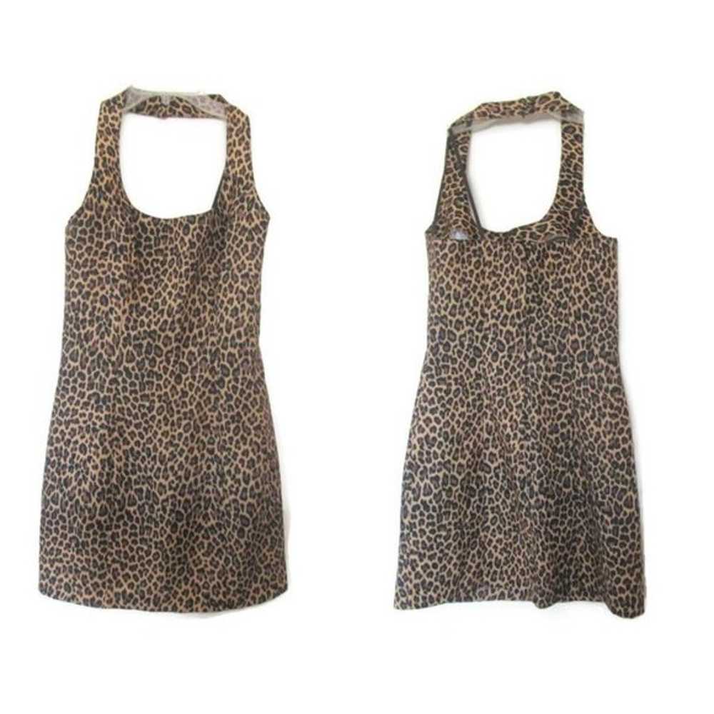 xoxo sexy leopard ocelot animal print halter mini… - image 4