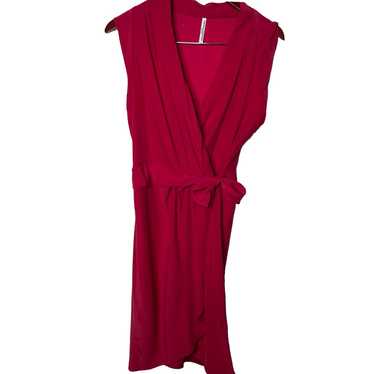 Amanda Uprichard 100% Silk Mini Wrap Dress in Red… - image 1