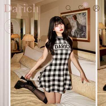 Darich Gingham Check Flare Mini Dress