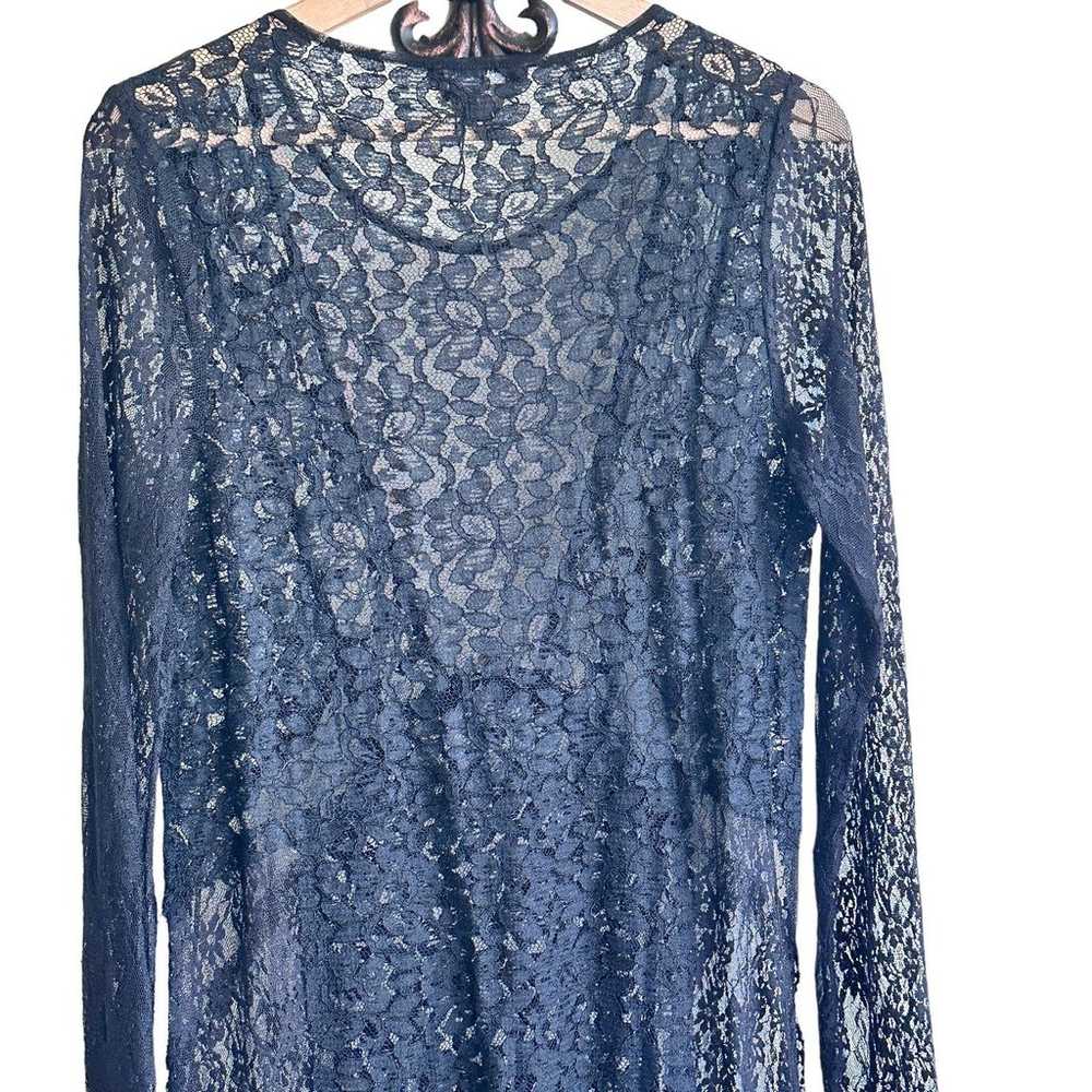 Zara TRF black lace long sleeves embellishment ma… - image 9