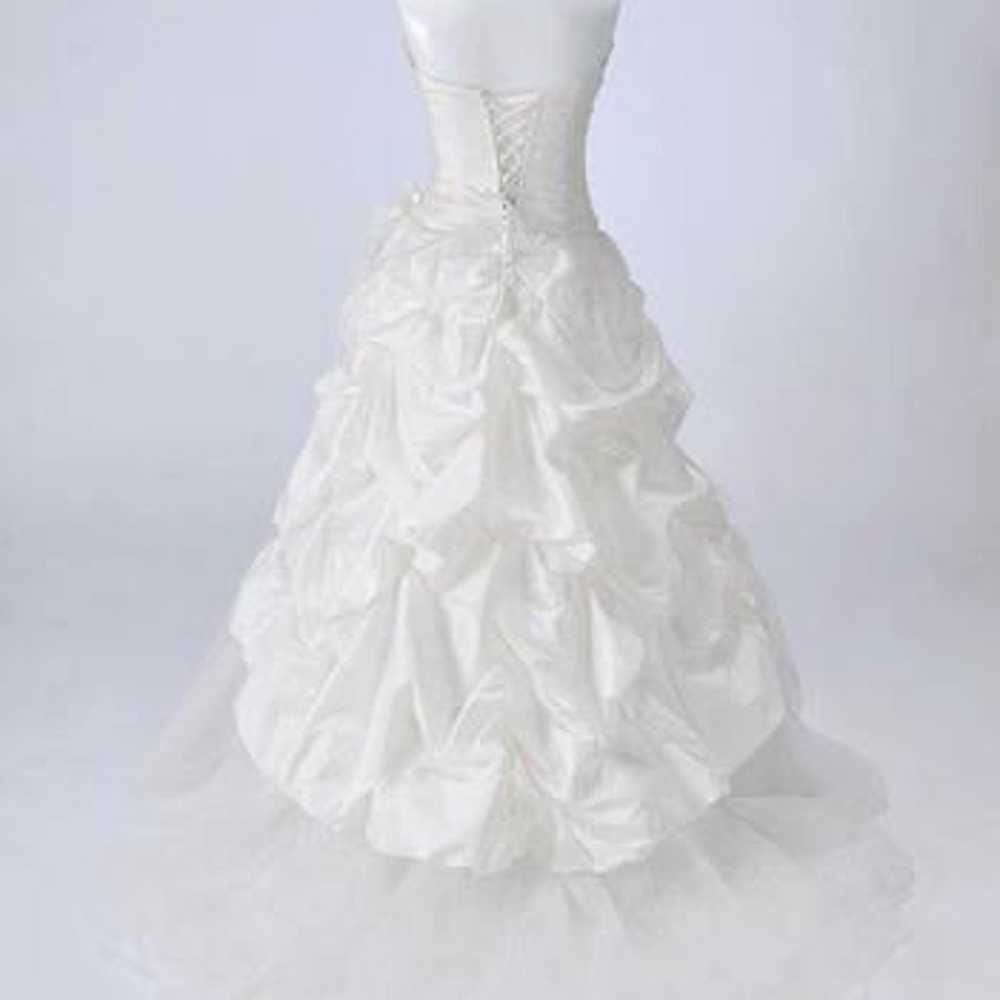 Wedding Dress A-Line Size 9 "Asymmetrical Balloon… - image 4