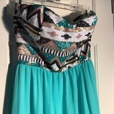 Strapless Sequin Mint Green Dress  Mardi Gras