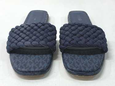 Michael Kors Amelia Denim Woven Slides Navy Blue … - image 1