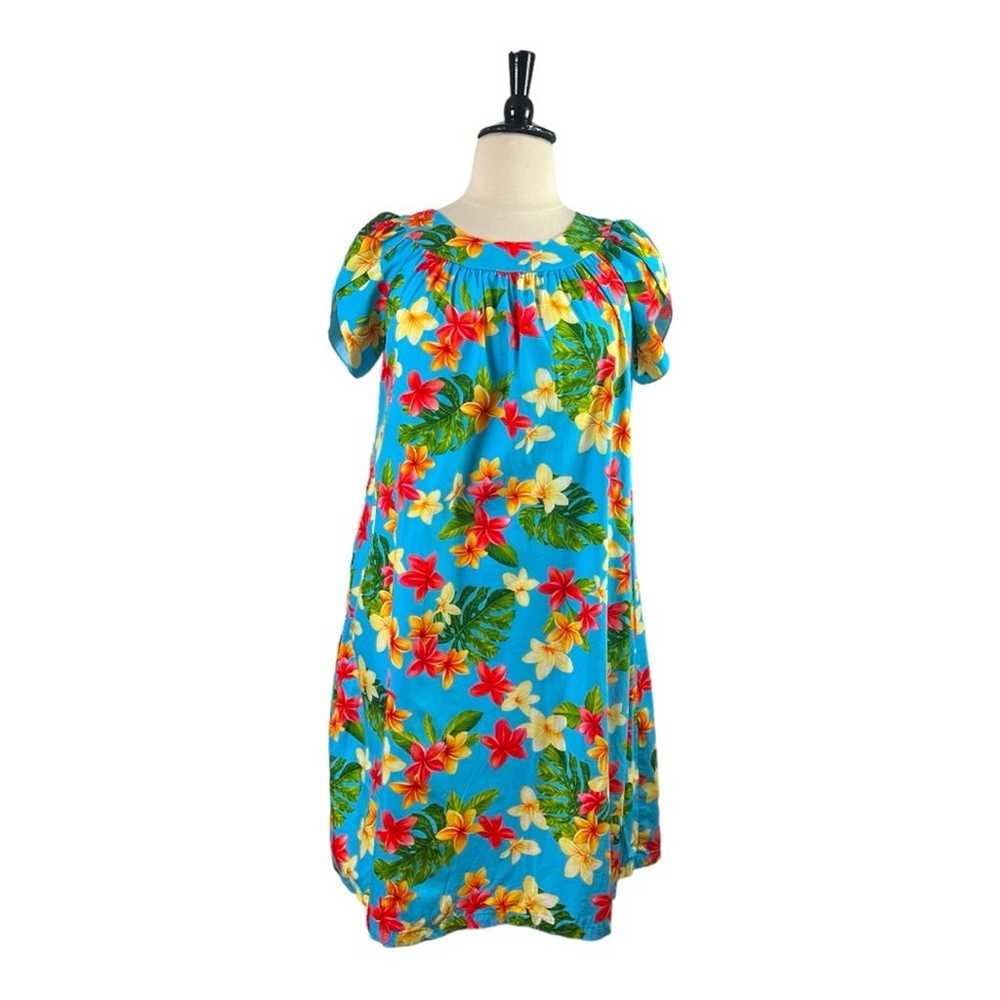 Puanani RJC Hawaiian Vintage Dress Tulip Sleeve T… - image 1