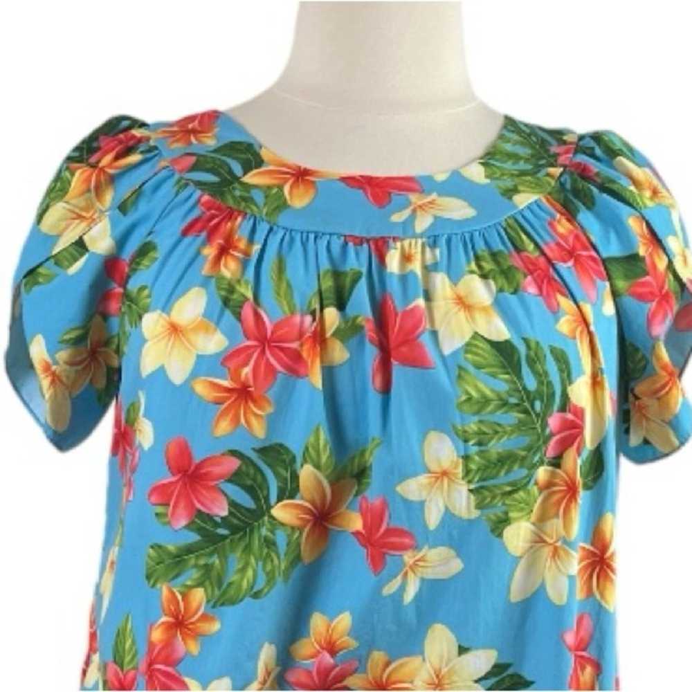 Puanani RJC Hawaiian Vintage Dress Tulip Sleeve T… - image 5