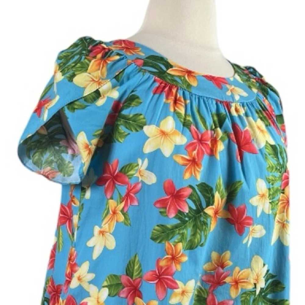 Puanani RJC Hawaiian Vintage Dress Tulip Sleeve T… - image 6