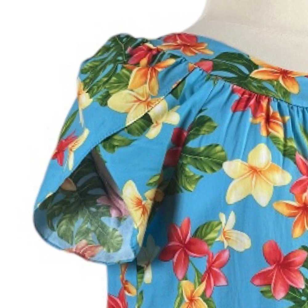 Puanani RJC Hawaiian Vintage Dress Tulip Sleeve T… - image 9