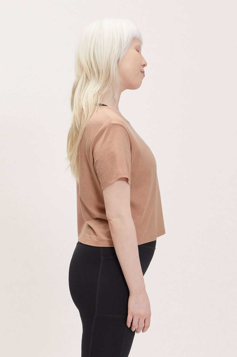 Girlfriend Collective Oyster Cupro Crop Tee - image 2