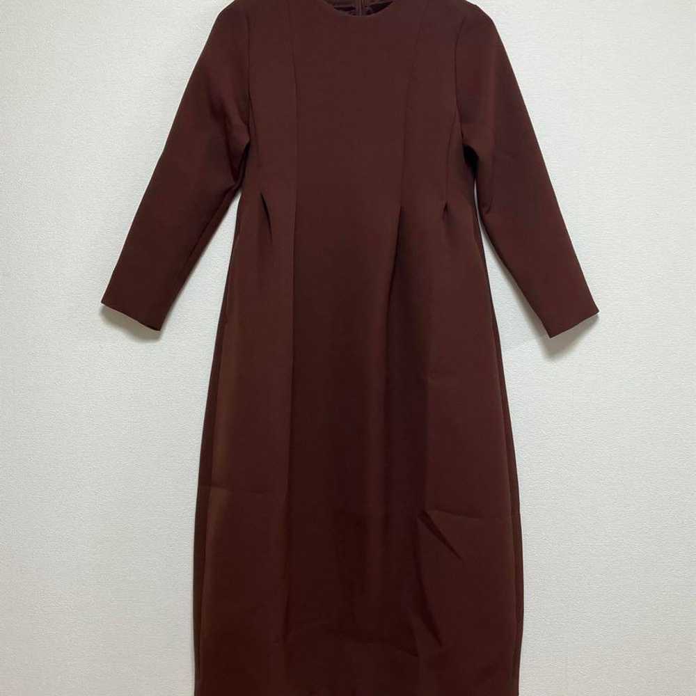 Rimark Tuck Volume One-Piece Dress Brown - image 4