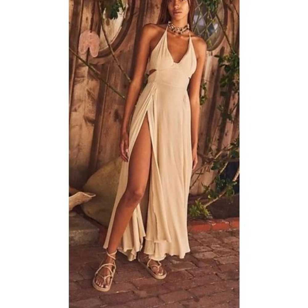 Free People Lillie Maxi Dress Summer Peach Sz Lar… - image 2