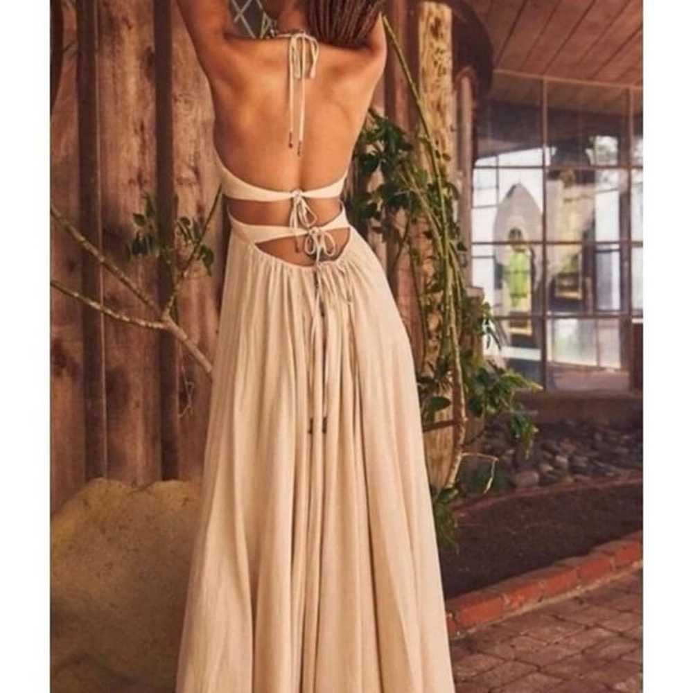 Free People Lillie Maxi Dress Summer Peach Sz Lar… - image 3