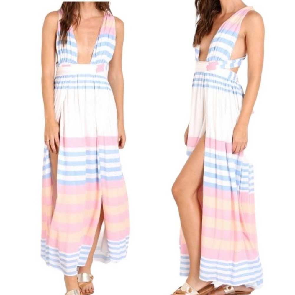 MARA HOFFMAN Swim Crinkle Crepe Maxi Dress, White… - image 3