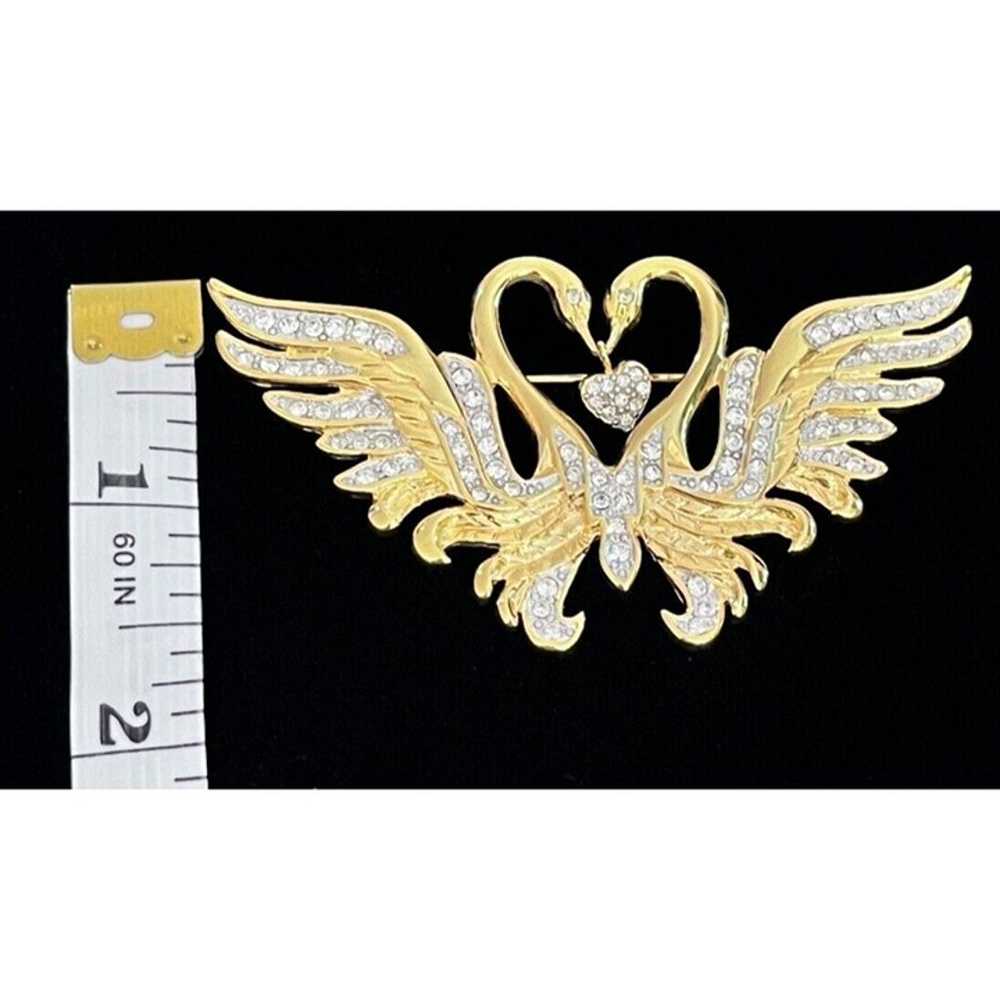 Vintage Nolan Miller Double Swans Dangling Heart … - image 6