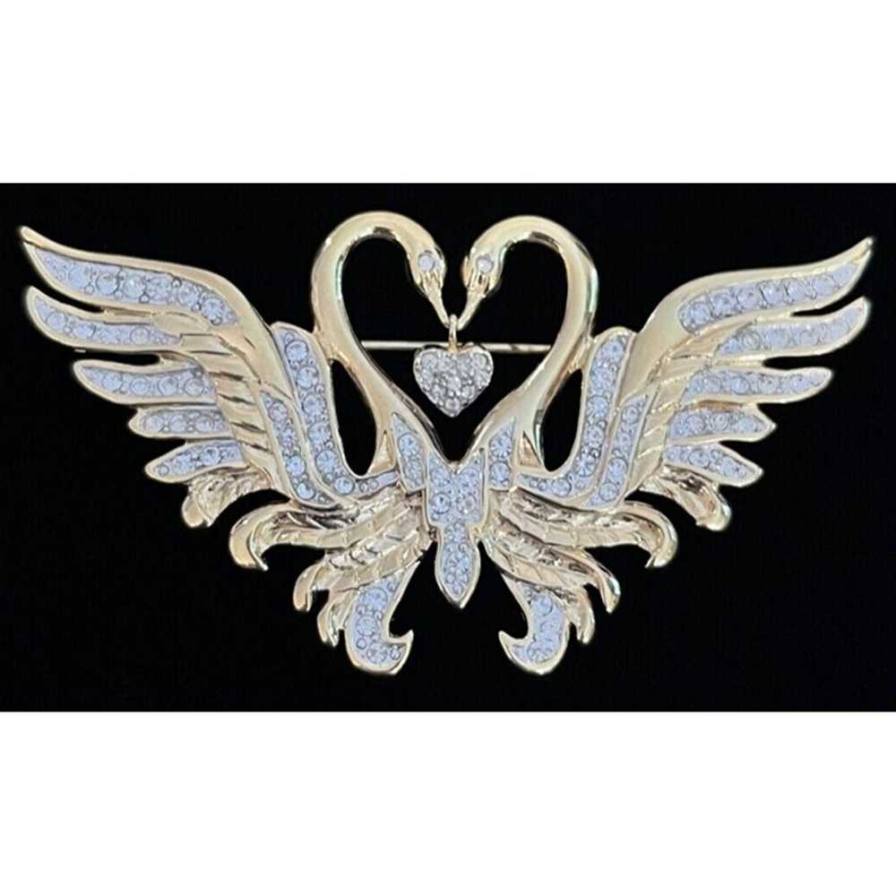 Vintage Nolan Miller Double Swans Dangling Heart … - image 8