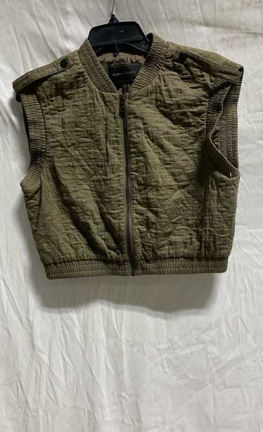 BCBGMAXAZRIA Womens Olive Green Cotton Quilted Zi… - image 1