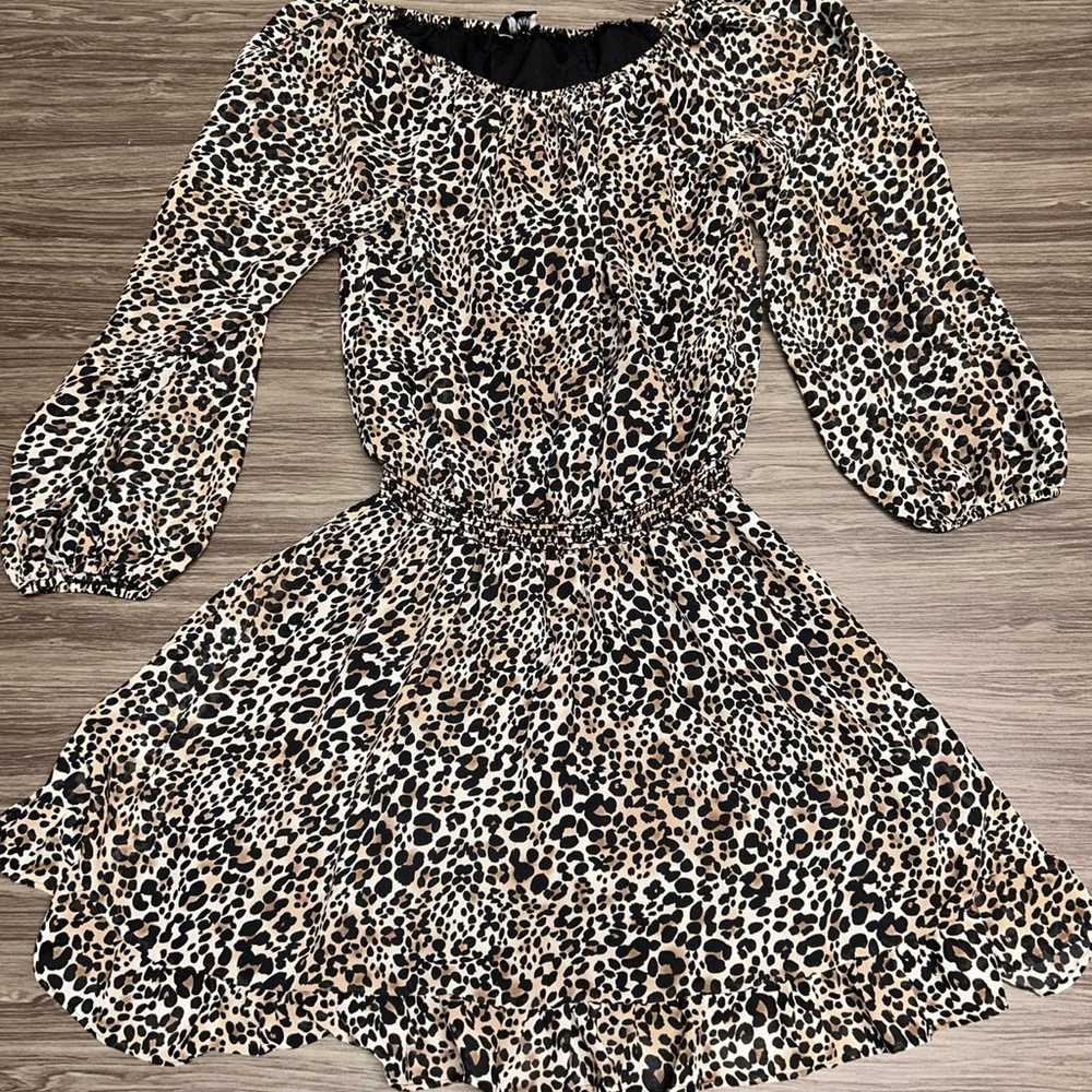 Show Me Your MuMu Lee Lee Cheetah Ruffle Dress XL… - image 1