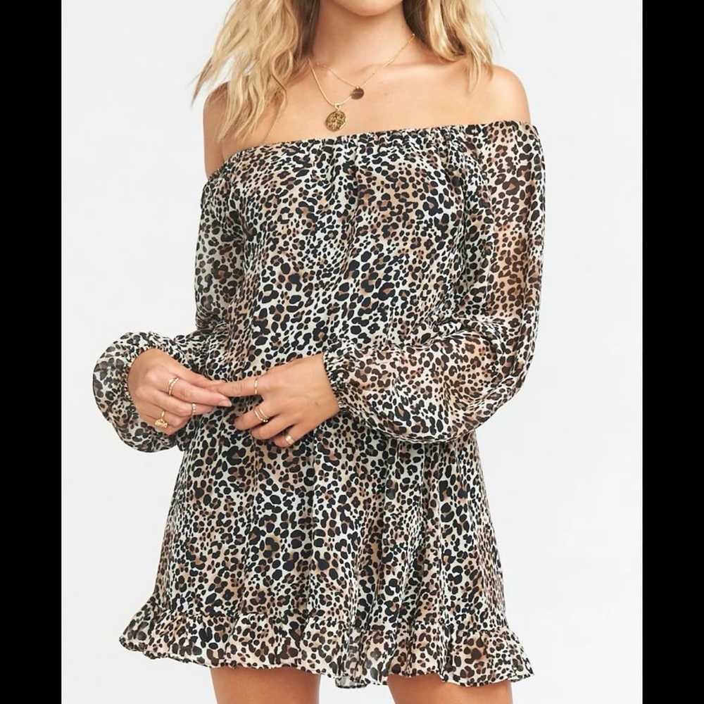 Show Me Your MuMu Lee Lee Cheetah Ruffle Dress XL… - image 2