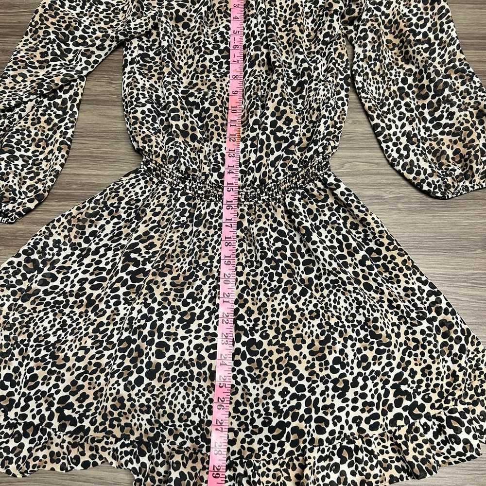 Show Me Your MuMu Lee Lee Cheetah Ruffle Dress XL… - image 3