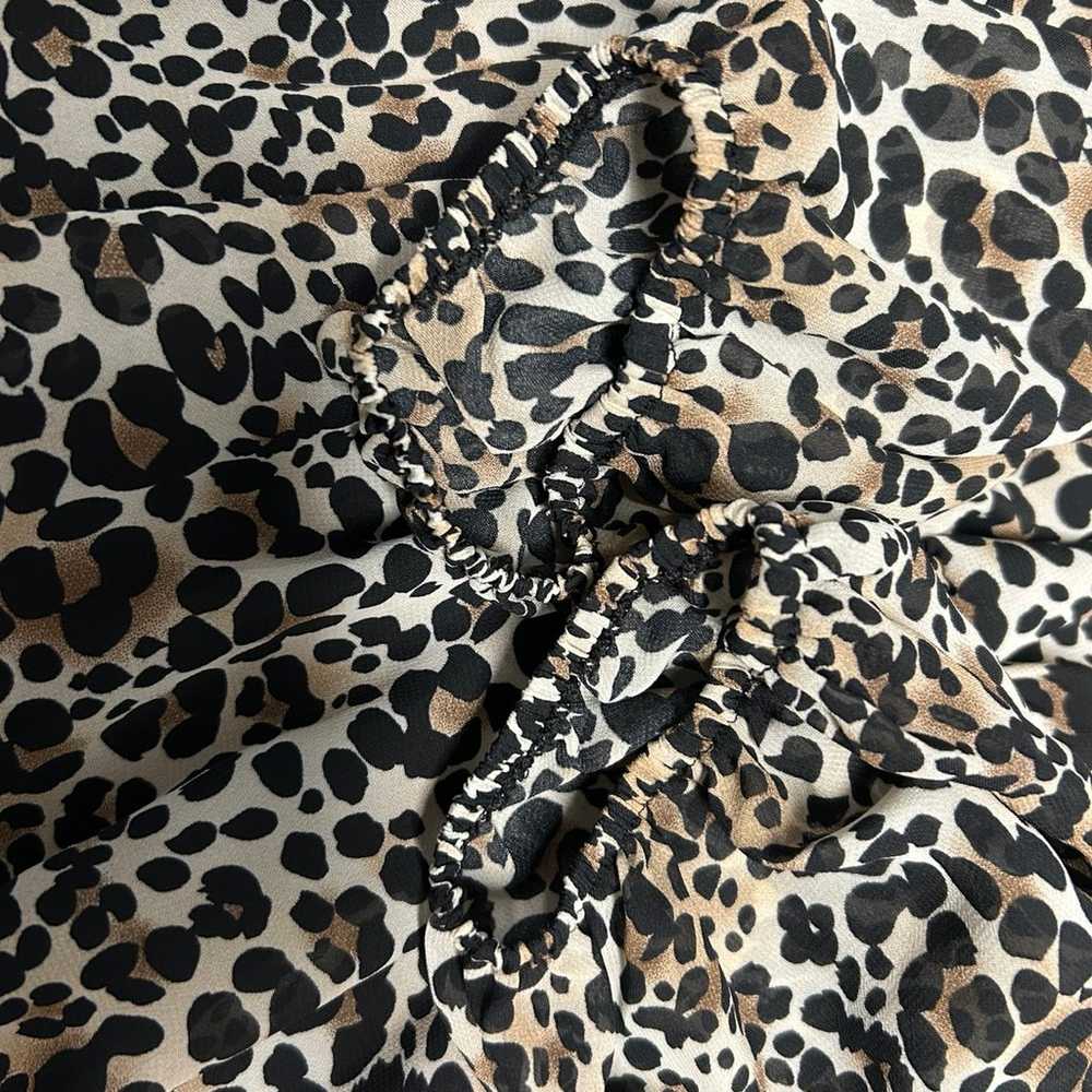 Show Me Your MuMu Lee Lee Cheetah Ruffle Dress XL… - image 8