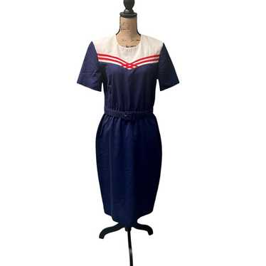 Vintage Sailor Wiggle Dress-1960's-Patriotic Pin … - image 1