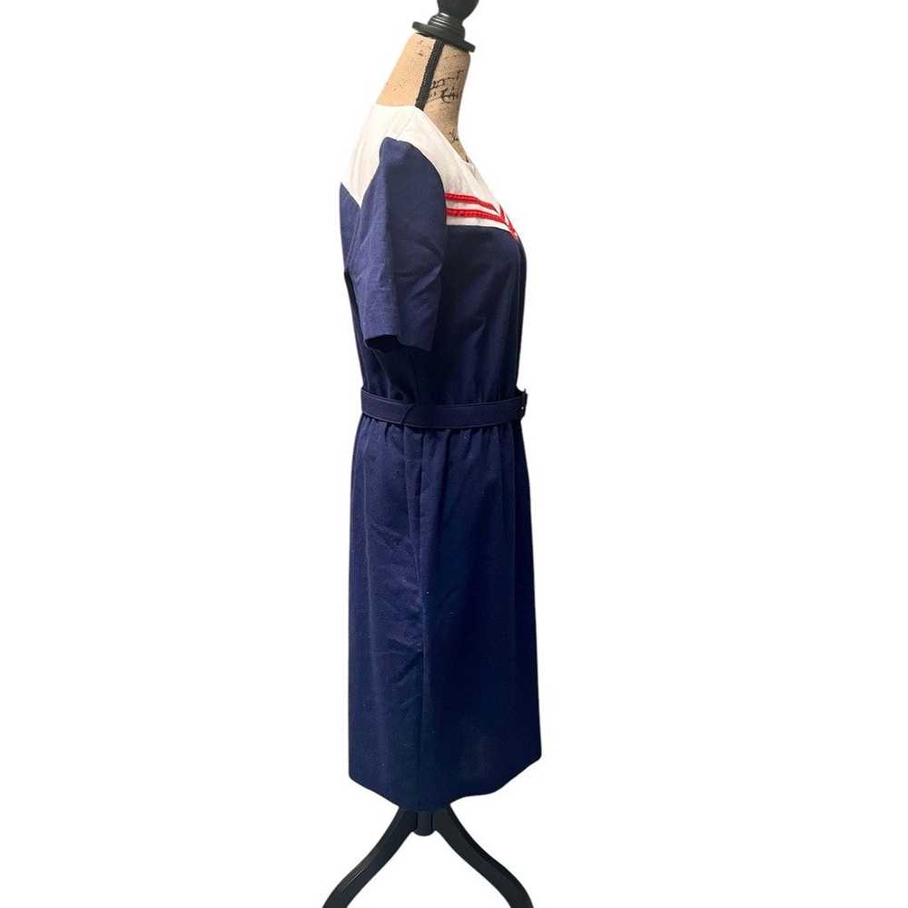 Vintage Sailor Wiggle Dress-1960's-Patriotic Pin … - image 3