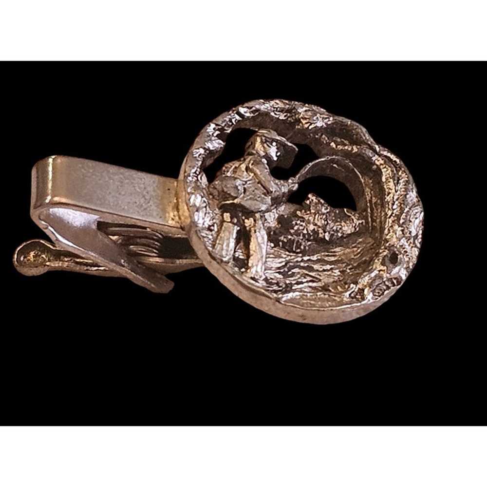 Vintage Anson Fly Fishing Tie Clip Fisherman Desi… - image 6