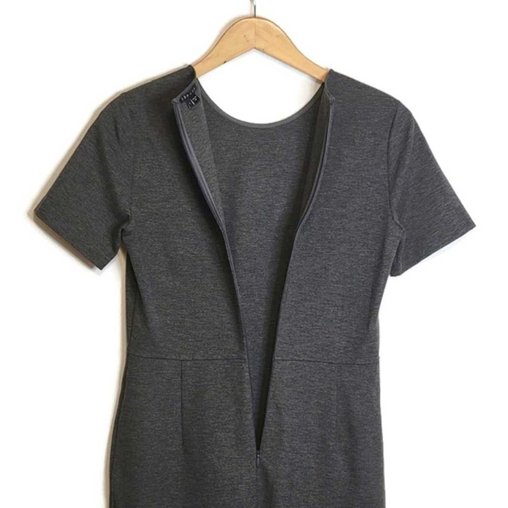 Theory Gray Crew Neck Short Sleeve Ponte Knit Str… - image 8