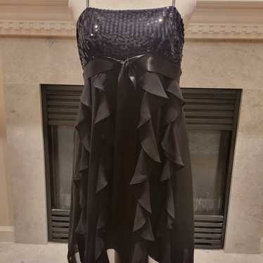 Eliza J Black Sequin and Ruffle Designer Dress