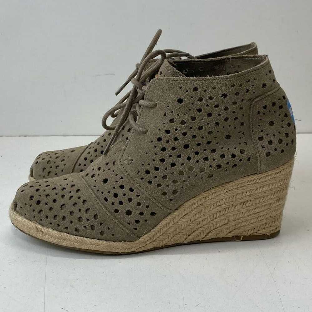 Toms Khaki Wedges Shoes Size 8 - image 2