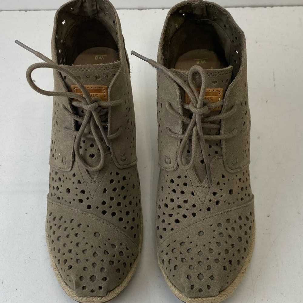 Toms Khaki Wedges Shoes Size 8 - image 5