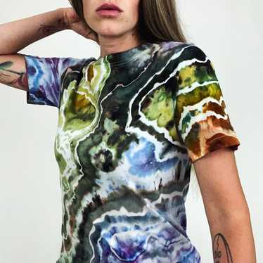 NEW Hand-Dyed Geode T-Shirt Dress | Size S - image 1