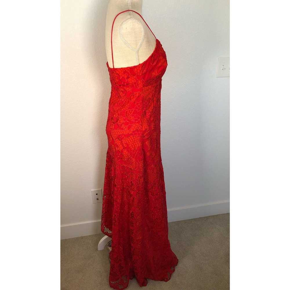 Nicole Miller Asymmetrical Red Lace Dress - 4 - image 3