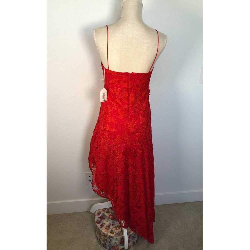 Nicole Miller Asymmetrical Red Lace Dress - 4 - image 4