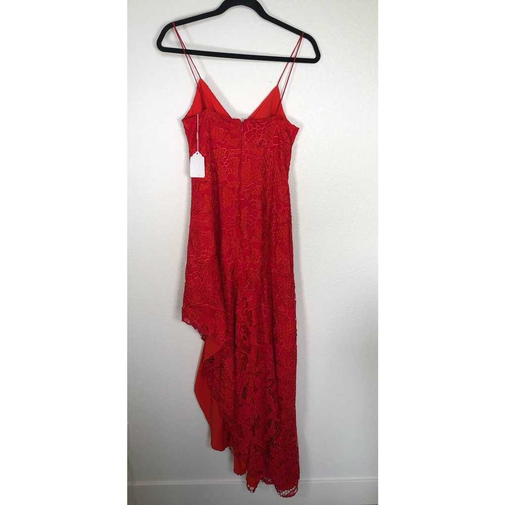 Nicole Miller Asymmetrical Red Lace Dress - 4 - image 6