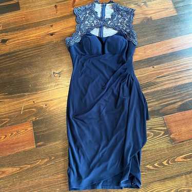 Xscape | Women’s Navy Blue Metallic Dress | Size … - image 1