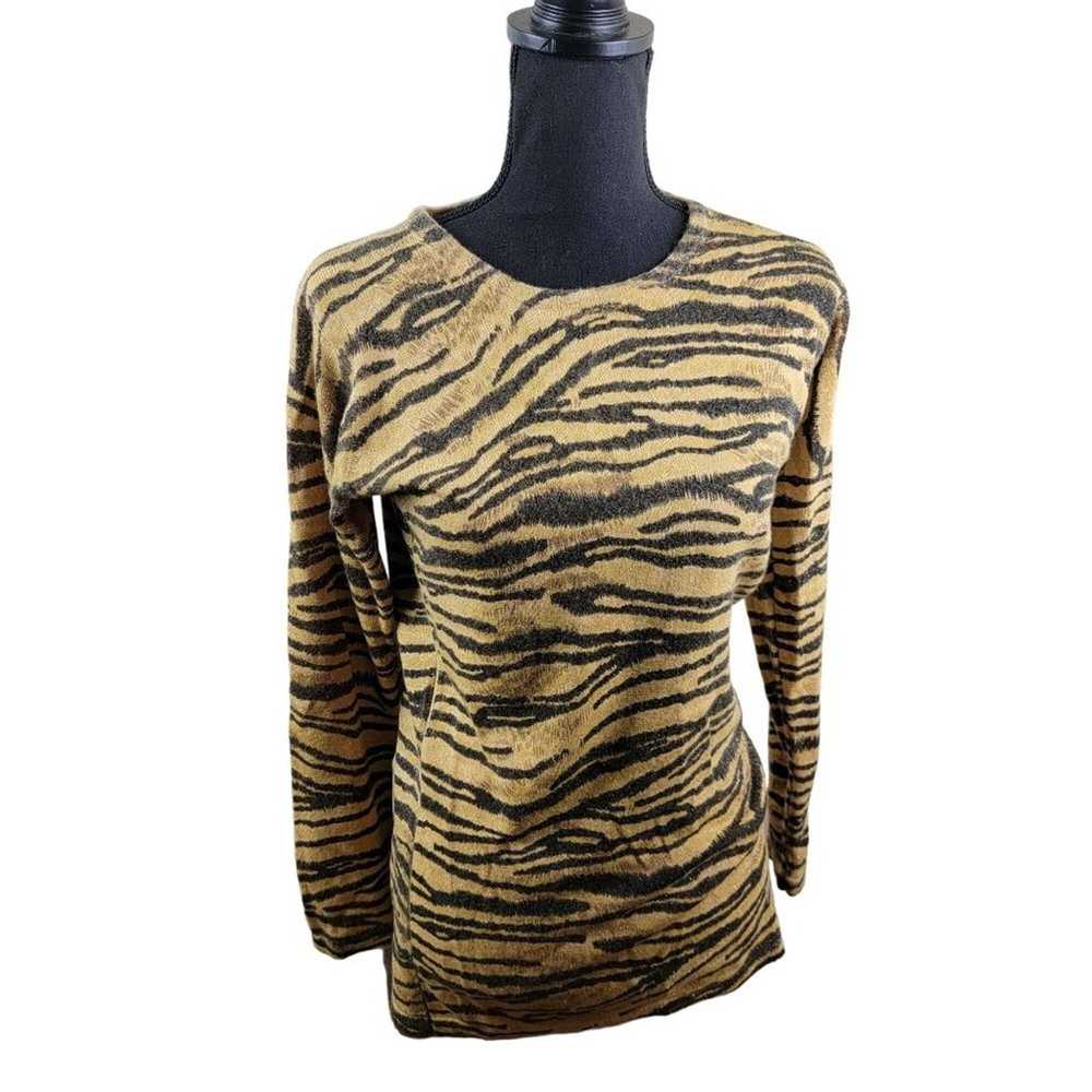 Vintage Objects Gold Womens Leopard Print Pullove… - image 2