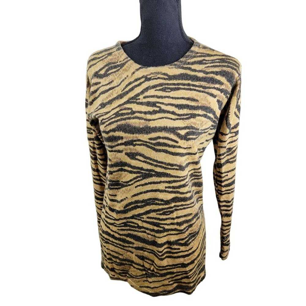 Vintage Objects Gold Womens Leopard Print Pullove… - image 3