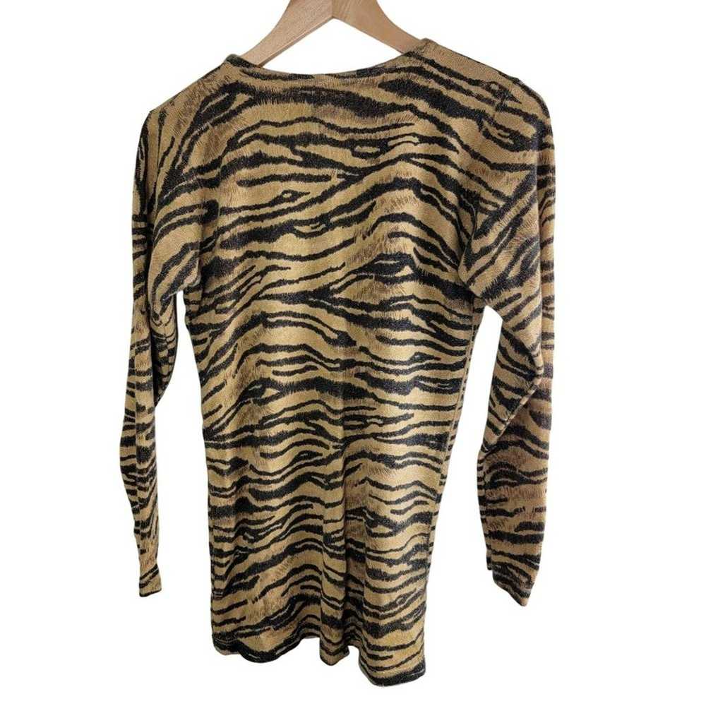 Vintage Objects Gold Womens Leopard Print Pullove… - image 5