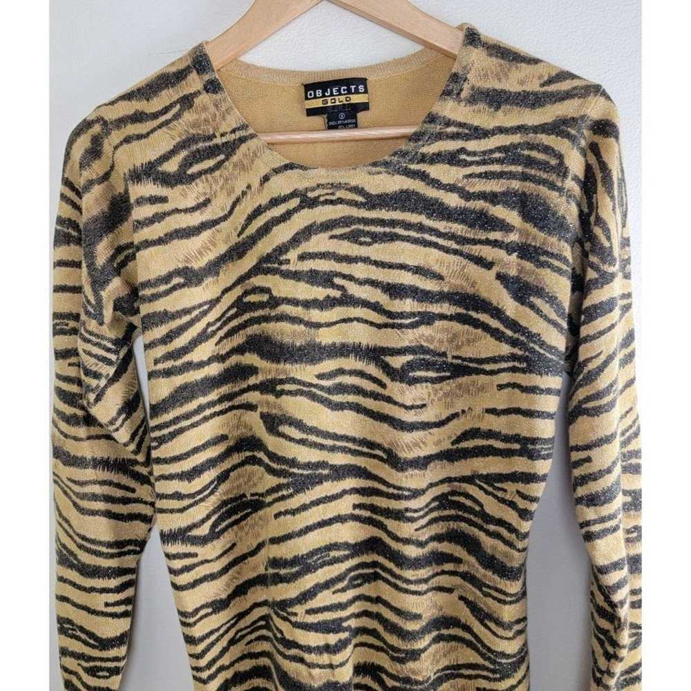 Vintage Objects Gold Womens Leopard Print Pullove… - image 6