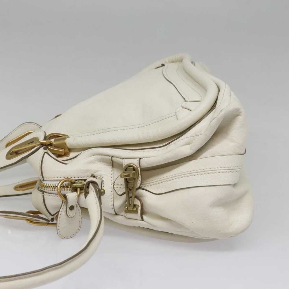 Chloe Chloe Paraty Hand Bag Leather 2way White Go… - image 3