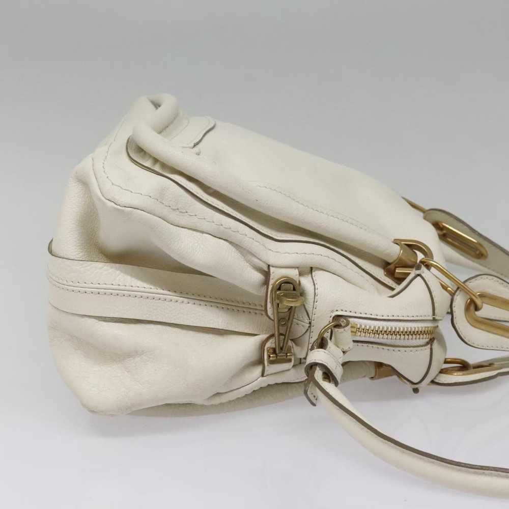 Chloe Chloe Paraty Hand Bag Leather 2way White Go… - image 4